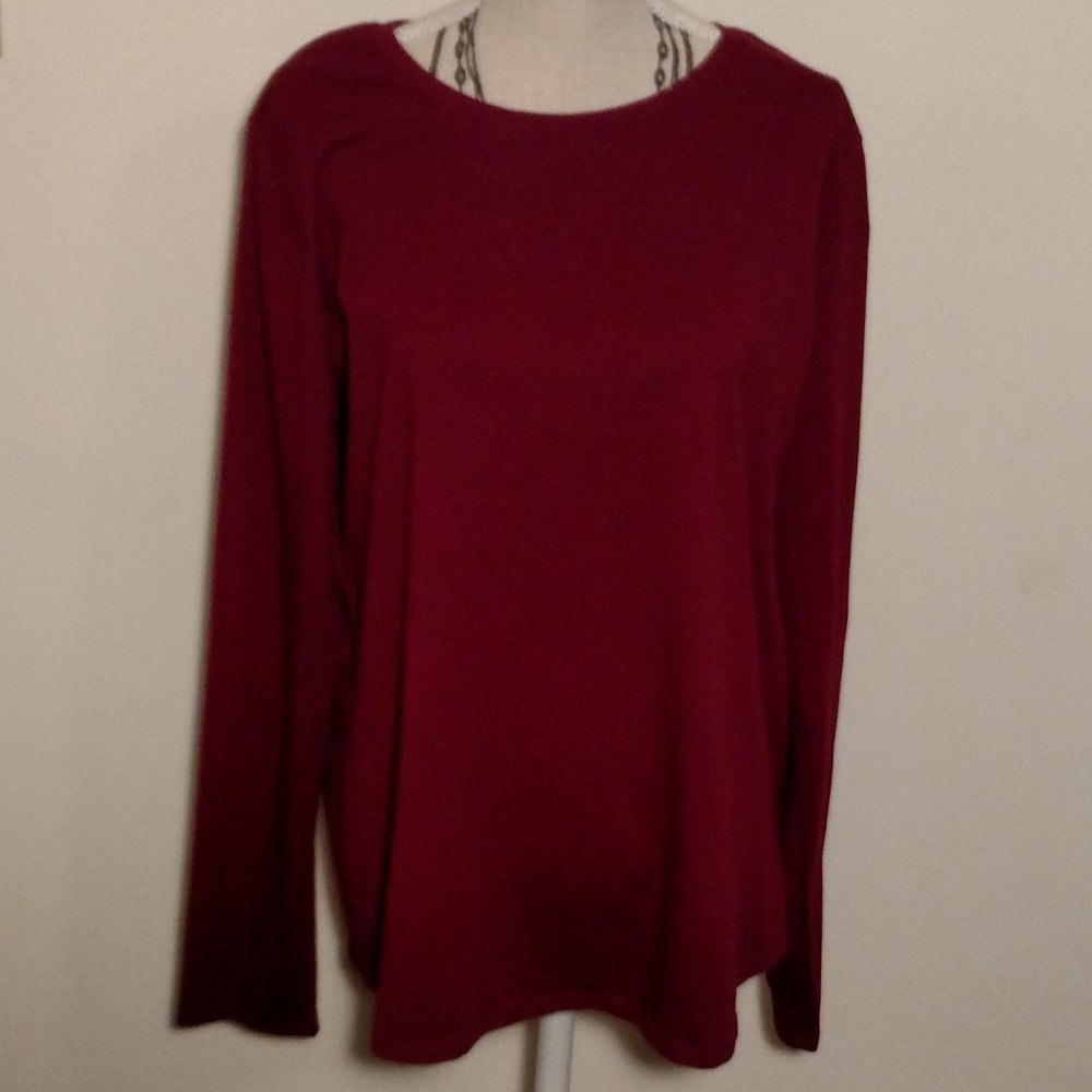 3 for $15 Wonder Nation girl's maroon, long sleeve top, EUC., size XXL (18)